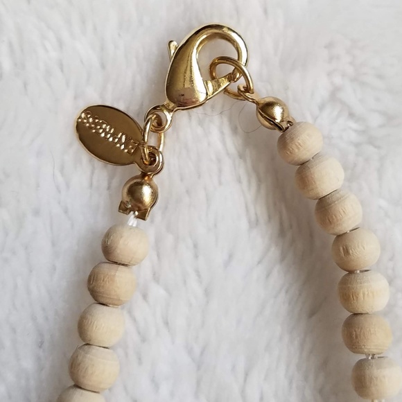 Express Wood Bead Gold Dangle Necklace, NWOT - Picture 5 of 8